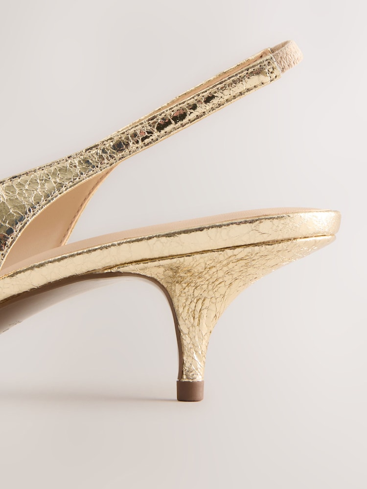 Gold Forever Comfort® Curvy Slingback Low Heels - Image 9 of 9 Gold Forever Comfort® Curvy Slingback Low Heels - Image 9 of 9