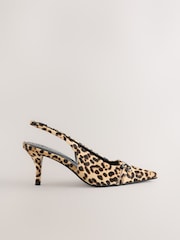 Leopard Forever Comfort® Chisel Toe Slingback Heels - Image 1 of 10