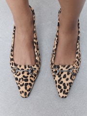 Leopard Forever Comfort® Chisel Toe Slingback Heels - Image 5 of 10