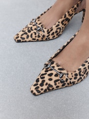 Leopard Forever Comfort® Chisel Toe Slingback Heels - Image 6 of 10