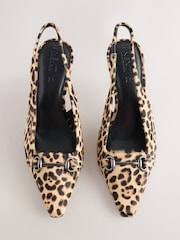 Leopard Forever Comfort® Chisel Toe Slingback Heels - Image 7 of 10