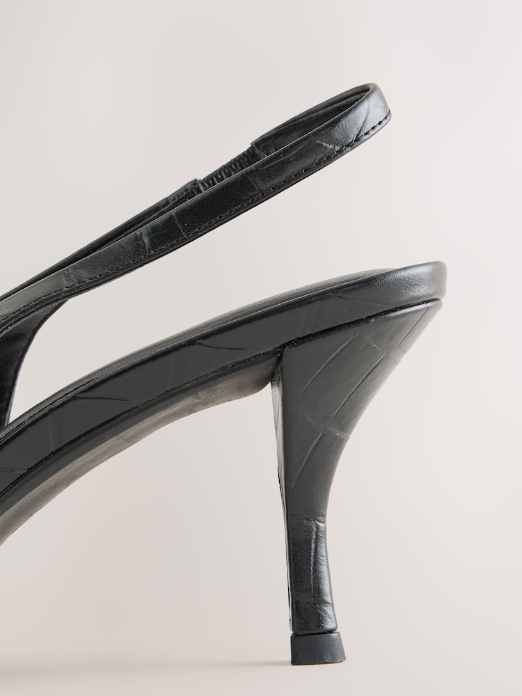 Black Forever Comfort® Chisel Toe Slingback Heels - Image 10 of 10 Black Forever Comfort® Chisel Toe Slingback Heels - Image 10 of 10