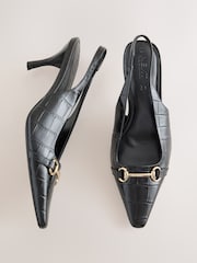 Black Forever Comfort® Chisel Toe Slingback Heels - Image 7 of 10