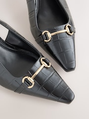 Black Forever Comfort® Chisel Toe Slingback Heels - Image 9 of 10