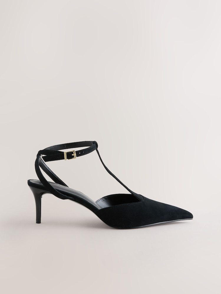 Black Forever Comfort®  T Bar Point Toe Heels - Image 1 of 9