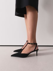 Black Forever Comfort®  T Bar Point Toe Heels - Image 3 of 9
