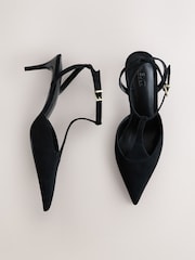 Black Forever Comfort®  T Bar Point Toe Heels - Image 6 of 9