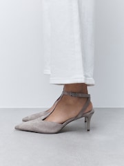 Taupe Forever Comfort®  T Bar Point Toe Heels - Image 2 of 9