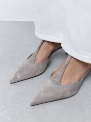 Taupe Forever Comfort®  T Bar Point Toe Heels - Image 3 of 9