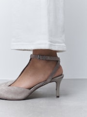 Taupe Forever Comfort®  T Bar Point Toe Heels - Image 5 of 9