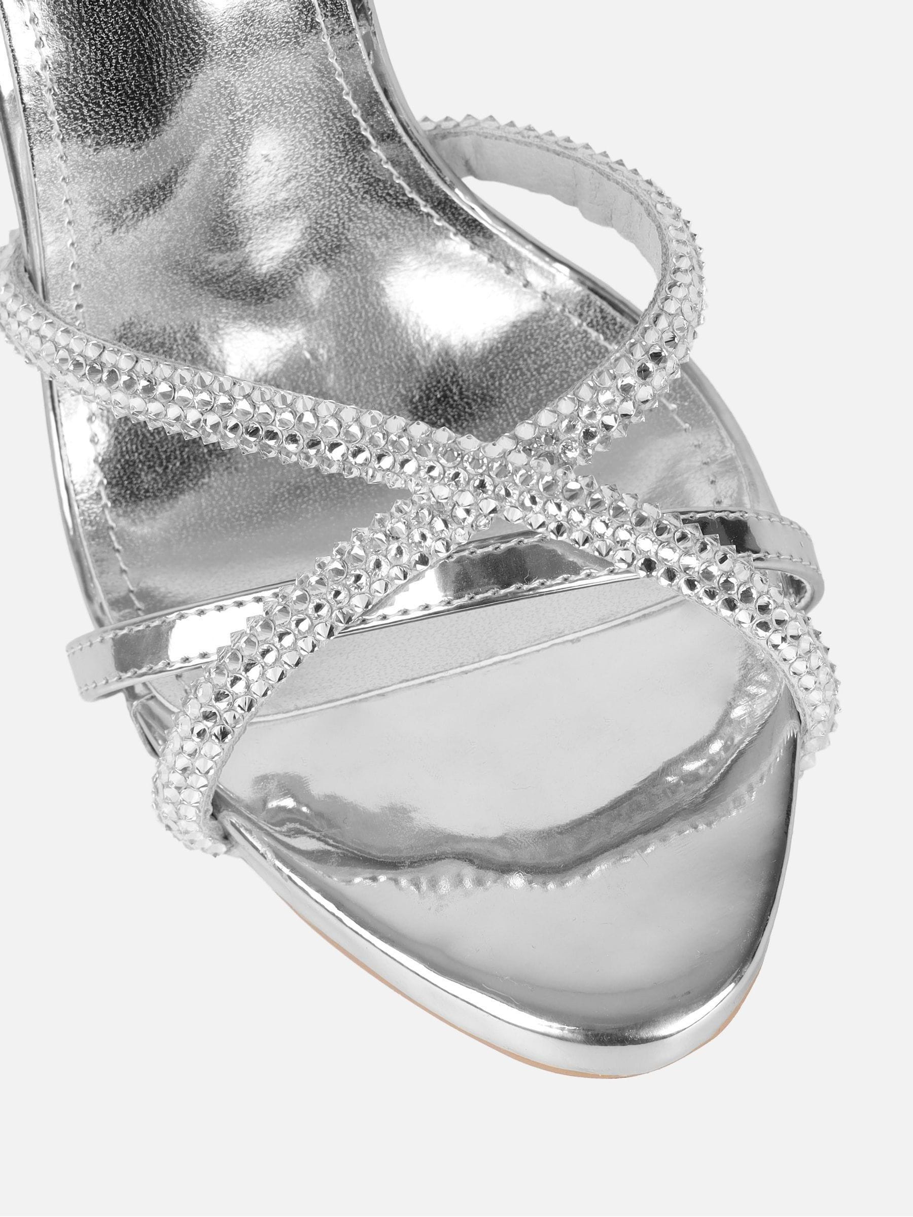 Buy Simmi London Silver Solar Diamante Heeled Sandals from Next