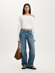 Cotton On White Peyton Off Shoulder Long Sleeve Top - Image 1 of 4