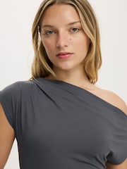 Cotton On Blue Georgie Off Shoulder Short Sleeve Top - Image 4 of 4