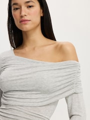 Cotton On Grey One Shoulder Base Layer Long Sleeve Top - Image 4 of 4