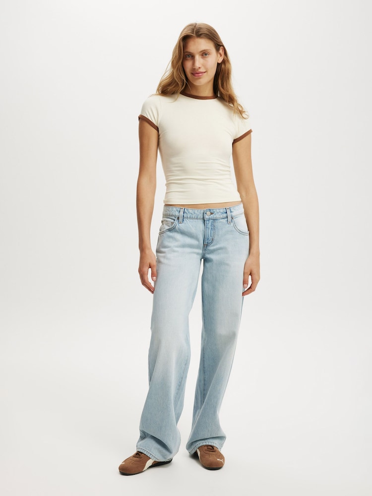 Cotton On Blue Low Rise Straight Jeans - Image 1 of 5 Cotton On Blue Low Rise Straight Jeans - Image 1 of 5