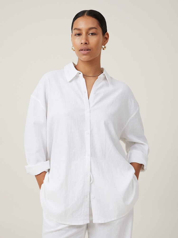 Cotton On White Haven Long Sleeve Shirt - Image 2 of 4 Cotton On White Haven Long Sleeve Shirt - Image 2 of 4