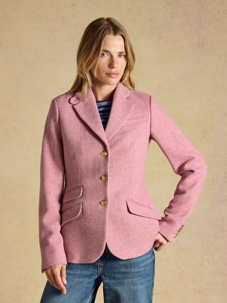 Joules Canterley Pink Tweed Blazer - Image 1 of 11 Joules Canterley Pink Tweed Blazer - Image 1 of 11
