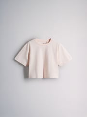 The Set 6 Piece Jersey Zip Through Hoodie Crew Oversized T-Shirt Short Rib Vest and Cycling Shorts Set Pink/Cream/Brown - Image 12 of 17