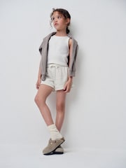 The Set 6 Piece Jersey Zip Through Hoodie Crew Oversized T-Shirt Short Rib Vest and Cycling Shorts Set Pink/Cream/Brown - Image 2 of 17