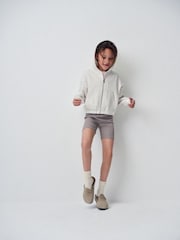 The Set 6 Piece Jersey Zip Through Hoodie Crew Oversized T-Shirt Short Rib Vest and Cycling Shorts Set Pink/Cream/Brown - Image 6 of 17