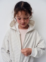 The Set 6 Piece Jersey Zip Through Hoodie Crew Oversized T-Shirt Short Rib Vest and Cycling Shorts Set Pink/Cream/Brown - Image 8 of 17