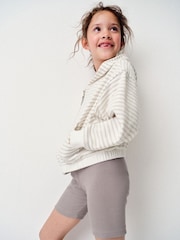 The Set 6 Piece Jersey Zip Through Hoodie Crew Oversized T-Shirt Short Rib Vest and Cycling Shorts Set Pink/Cream/Brown - Image 9 of 17