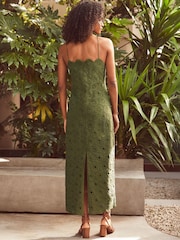 Ro&Zo Green Petite Broderie Tie Shoulder Dress - Image 2 of 5