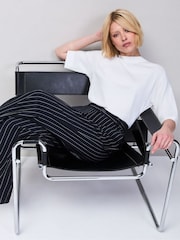 Ro&Zo Blue Pinstripe Tailored Trousers - Image 4 of 4