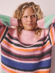 Pink Wide Stripe Cosy Jumper - Image 5 of 8