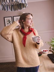 Camel Knit Slogan Jumper - Image 3 of 8