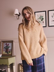 Camel Knit Slogan Jumper - Image 4 of 8