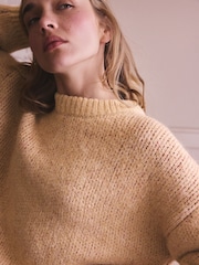 Camel Knit Slogan Jumper - Image 5 of 8