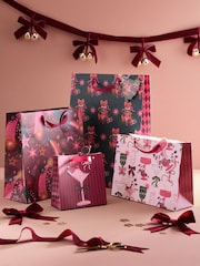 Pink and Green Bow Ho Ho 4 Pack Gift Bag - Image 2 of 2