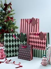 Pink and Green Patterned 4 Pack Gift Bag - Image 1 of 2