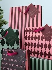 Pink and Green Patterned 4 Pack Gift Bag - Image 2 of 2