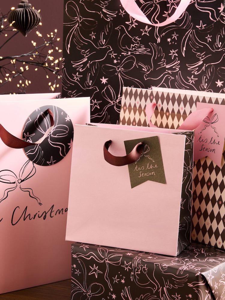 Pink and Chocolate Brown Dove 4 Pack Gift Bag - Image 2 of 3 Pink and Chocolate Brown Dove 4 Pack Gift Bag - Image 2 of 3