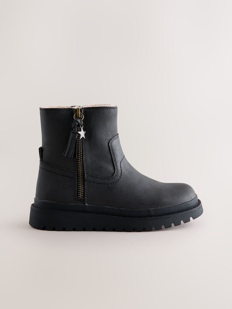 Black Standard Fit (F) Tassel Boots - Image 2 of 5 Black Standard Fit (F) Tassel Boots - Image 2 of 5