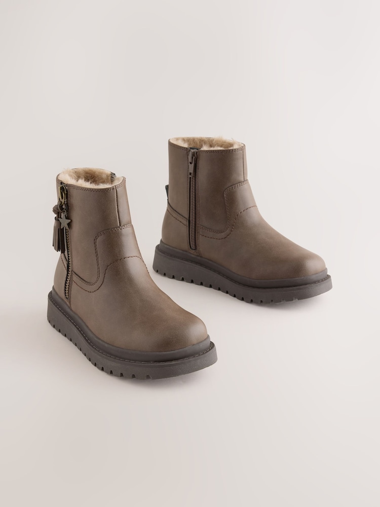 Chocolate Brown Standard Fit (F) Tassel Boots - Image 1 of 5 Chocolate Brown Standard Fit (F) Tassel Boots - Image 1 of 5