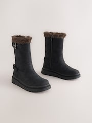 Black Standard Fit (F) Faux Fur Lined Boots - Image 1 of 5