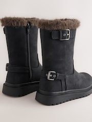 Black Standard Fit (F) Faux Fur Lined Boots - Image 3 of 5