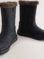 Black Standard Fit (F) Faux Fur Lined Boots - Image 5 of 5