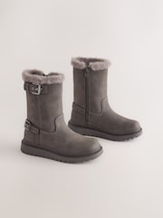 Chocolate Brown Standard Fit (F) Faux Fur Lined Boots - Image 1 of 5
