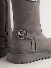 Chocolate Brown Standard Fit (F) Faux Fur Lined Boots - Image 3 of 5