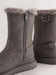 Chocolate Brown Standard Fit (F) Faux Fur Lined Boots - Image 4 of 5