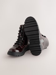 Burgundy Red Standard Fit (F) Warm Lined Lace-Up Boots - Image 3 of 5