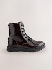 Burgundy Red Wide Fit (G) Warm Lined Lace-Up Boots - Image 2 of 5