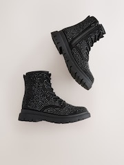 Black Heatseal Standard Fit (F) Warm Lined Lace-Up Boots - Image 6 of 6