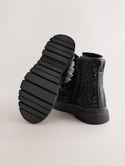 Black Heatseal Wide Fit (G) Warm Lined Lace-Up Boots - Image 3 of 6