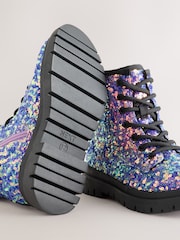 Mehrfarbig/Pailletten - Warm gefütterte Schnürstiefel - Bild 5 von 5