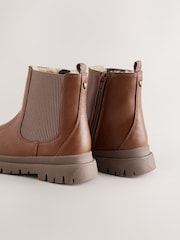 Tan Brown Standard Fit (F) Chunky Chelsea Boots - Image 4 of 5